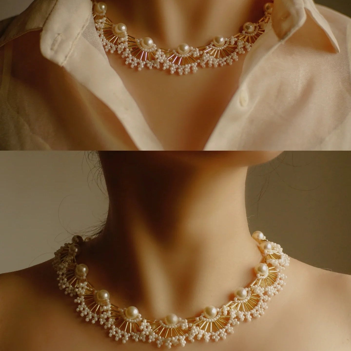 Fanshaped Pearl necklace