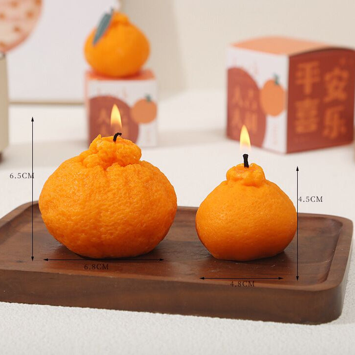 Orange shape Scented Votive Candles - Winter Orange  4 Pack ,2big2small