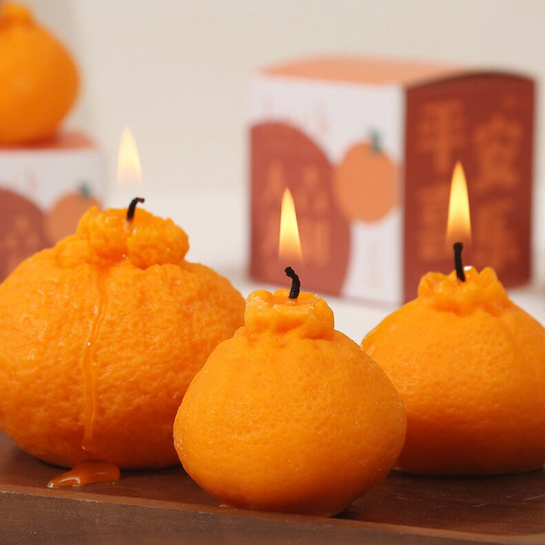 Orange shape Scented Votive Candles - Winter Orange  4 Pack ,2big2small